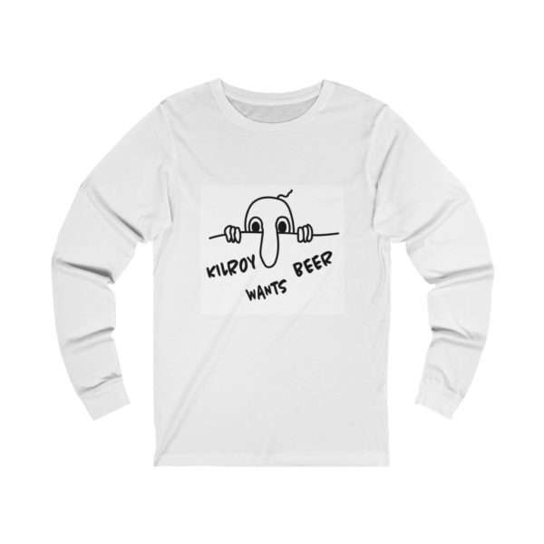 Kilroy Wants Beer Unisex Jersey Long Sleeve Tee