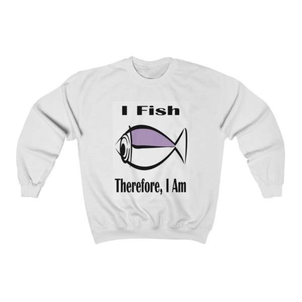 Humorous Unisex Heavy Blend Crewneck Sweatshirt - I Fish, Therefore I Am