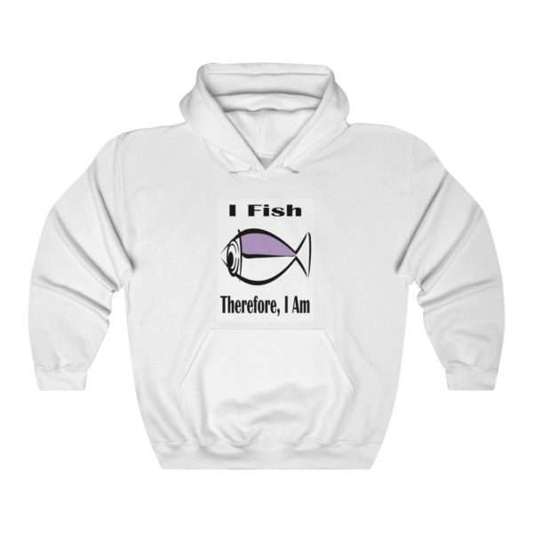 Humorous Unisex Heavy Blend Hoodie Sweatshirt - I Fish, Therefore I Am