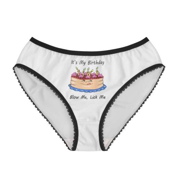 Funny Women’s Panties Briefs - It's My Birthday, Blow Me, Lick Me - Image 2