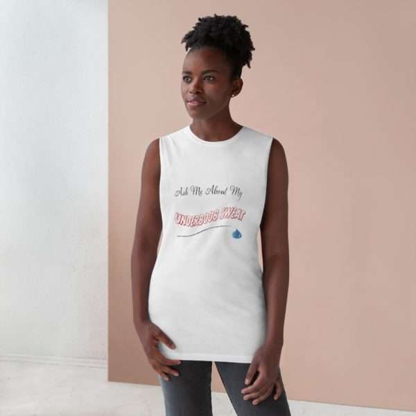 Ask Me About My Under Boob Sweat Unisex Barnard Tank - Image 3