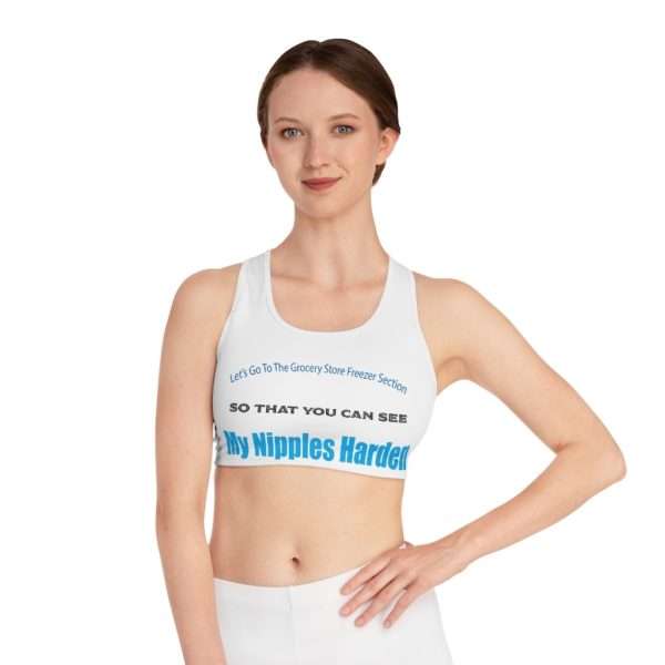 Funny Sports Bra AOP - Let's Go to the Grocery Store Freezer Section