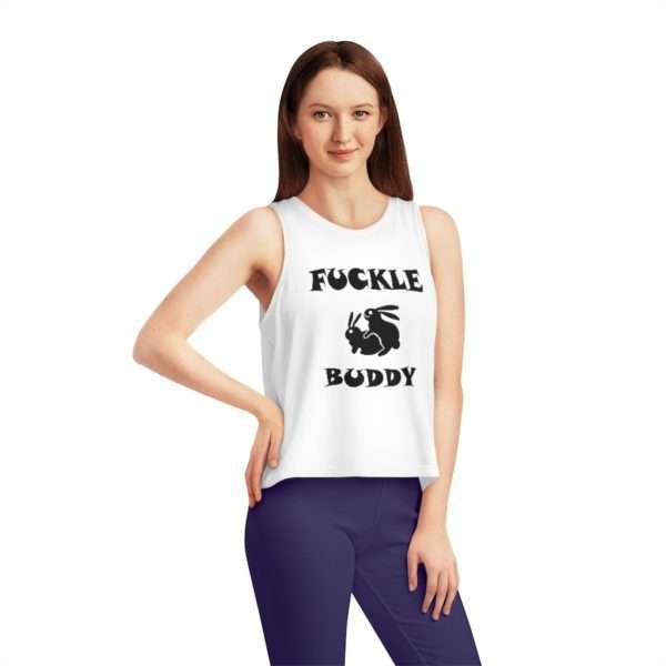 Funny Women's Dancer Cropped Tank Top - Fuckle Buddy - Image 2