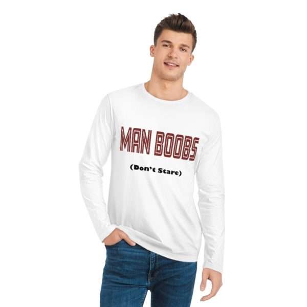 Man Boobs (don't stare) Men's Shuffler Long Sleeve Shirt - Image 2