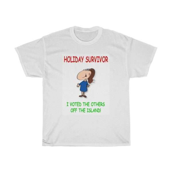 Funny Unisex Heavy Cotton T-shirt - Holiday Survivor I Voted the Others Off the Island