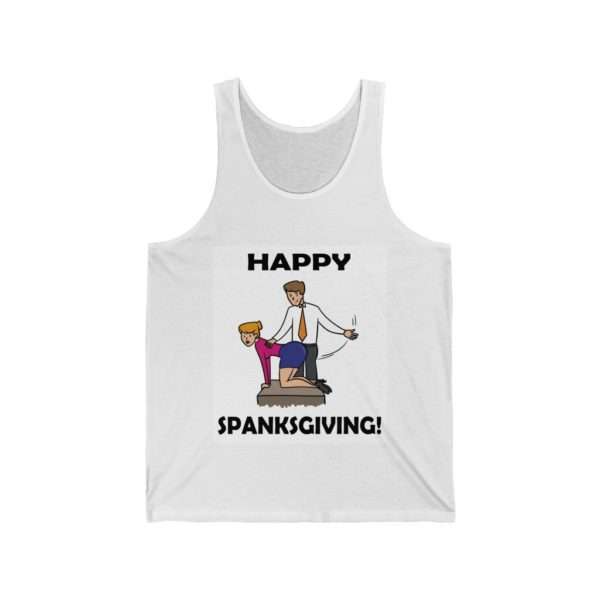 Funny Unisex Jersey Tank Top - Happy Spanksgiving!