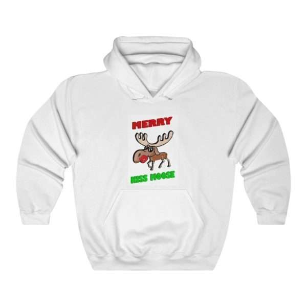 Humorous Unisex Heavy Blend Hoodie Sweatshirt - Merry Kiss Moose