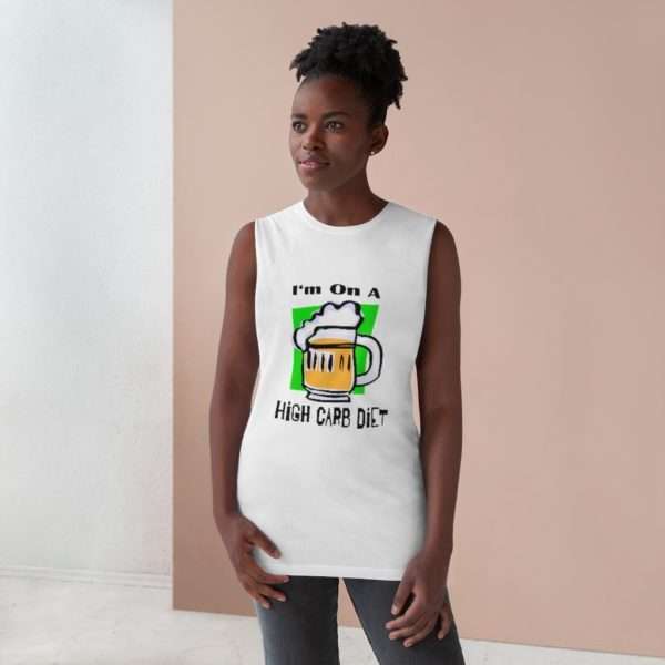 Funny Unisex Barnard Tank Top - I'm On a High Carb Diet - Image 3