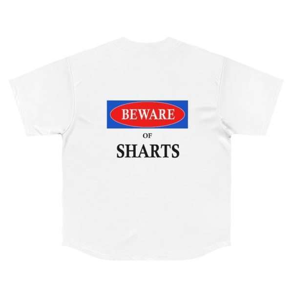 Beware of Sharts Men's Baseball Jersey - Image 8