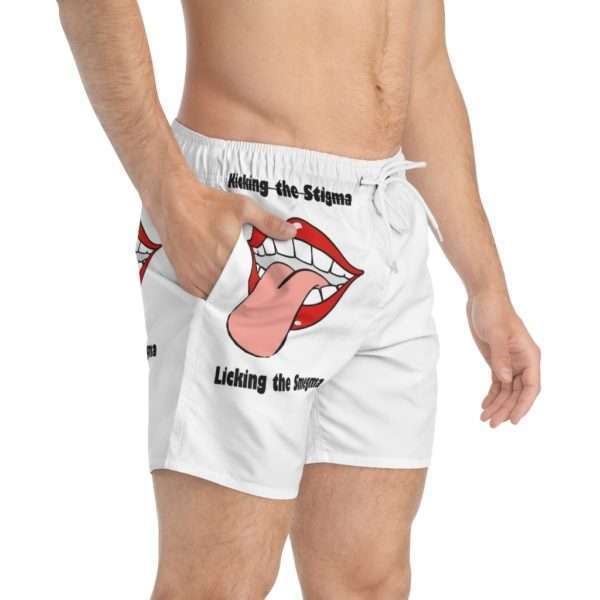 Kicking the Stigma Licking the Smegma Swim Trunks