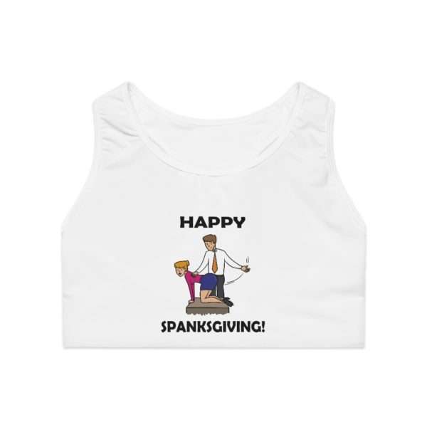 Funny Sports Bra AOP - Happy Spanksgiving! - Image 2