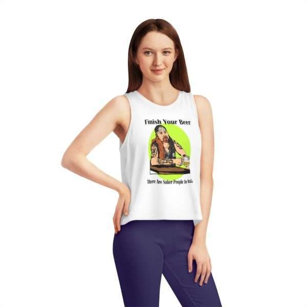 Finish Your Beer. There Are Sober People in India. Women's Dancer Cropped Tank Top