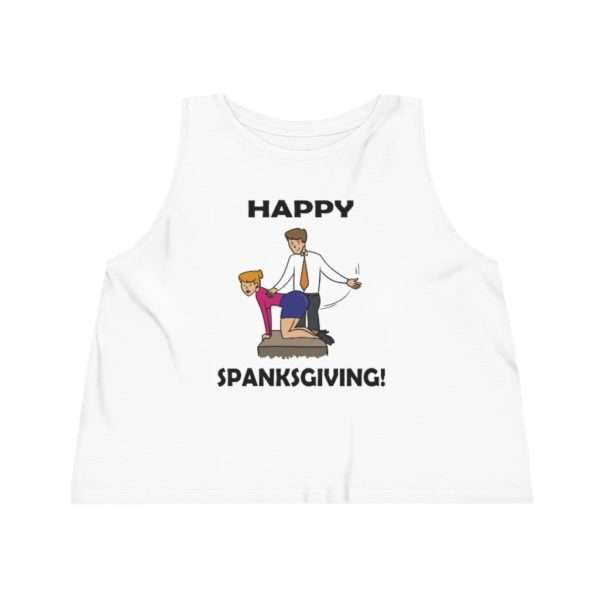 Funny Women's Dancer Cropped Tank Top - Happy Spanksgiving! - Image 2