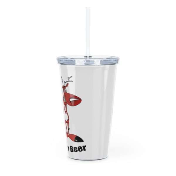 Reindeer Beer Plastic Tumbler with Straw - Image 4