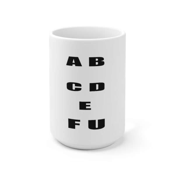 A B C D E F U Ceramic Mug 15oz