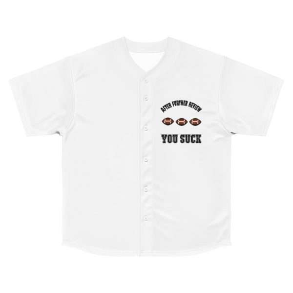 After Further Review You Suck Men's Baseball Jersey - Image 2