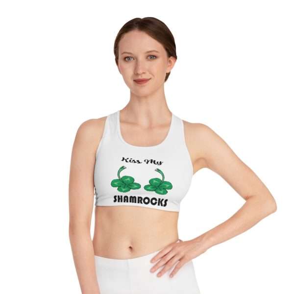 Kiss My Shamrocks Sports Bra (AOP)