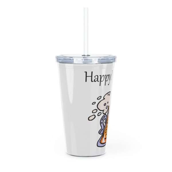 Happy New Beer Plastic Tumbler with Straw - Image 3