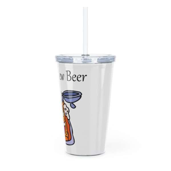 Happy New Beer Plastic Tumbler with Straw - Image 4