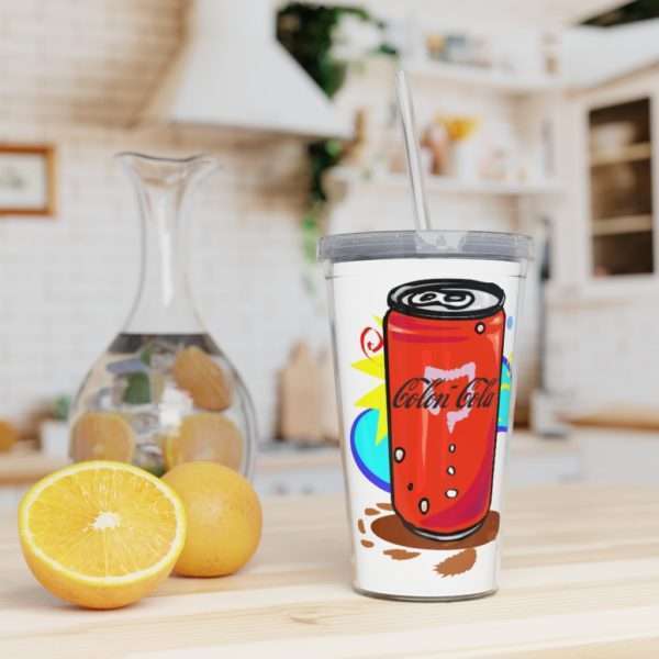 Colon-Cola Plastic Tumbler with Straw