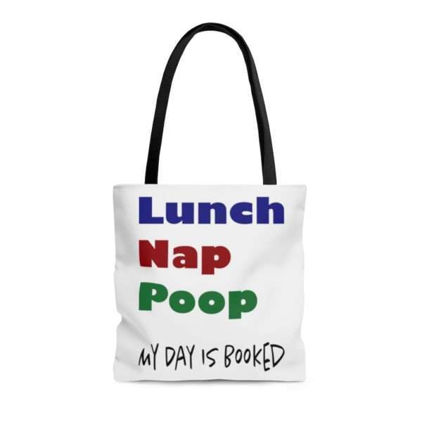 Lunch Nap Poop - My Day Is Booked AOP Tote Bag - Image 5