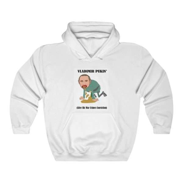 Humorous Unisex Heavy Blend Hoodie Sweatshirt - Vladimir  Pukin’ (After His War Crimes Conviction)