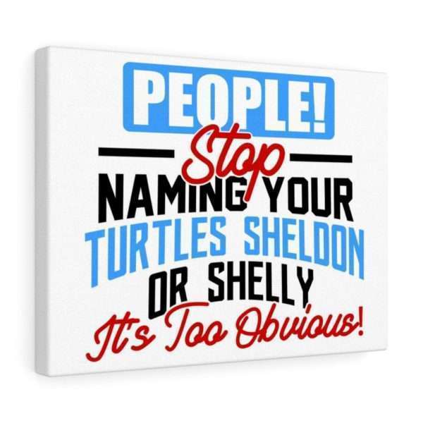 People! Stop Naming Your Turtles Sheldon or Shelly, It's Too Obvious! Canvas Gallery Wraps - Image 2