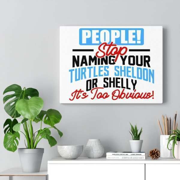 People! Stop Naming Your Turtles Sheldon or Shelly, It's Too Obvious! Canvas Gallery Wraps