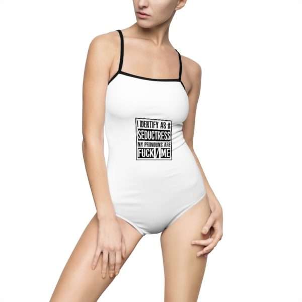 I Identify As A Seductress. My Pronouns Are F*CK / ME Women's One-piece Swimsuit - Image 5