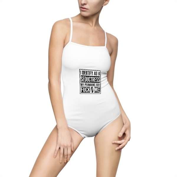 I Identify As A Seductress. My Pronouns Are F*CK / ME Women's One-piece Swimsuit