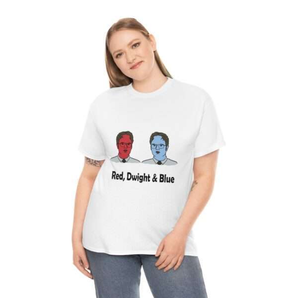 Red, Dwight & Blue Unisex Heavy Cotton Tee - Image 4