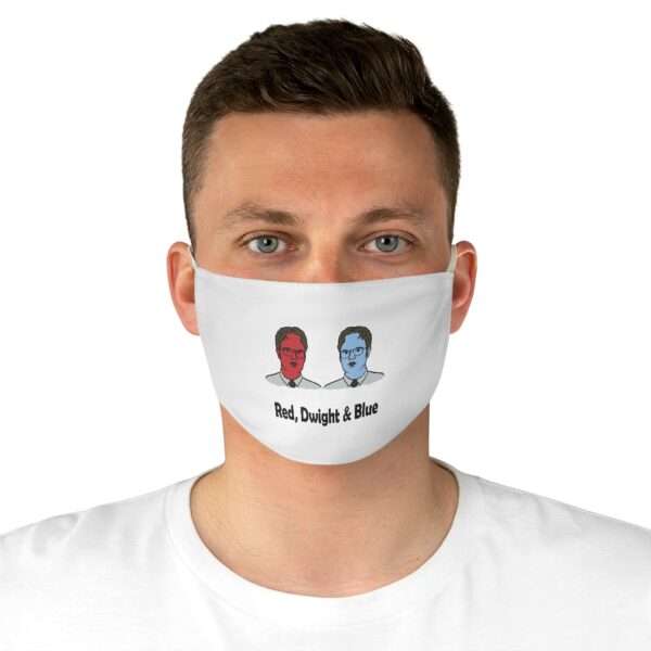 Red, Dwight & Blue Fabric Face Mask - Image 4