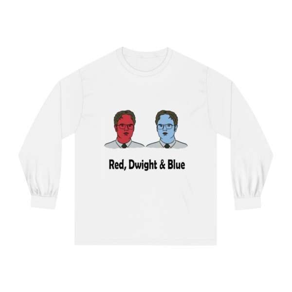 Red, Dwight & Blue Unisex Classic Long Sleeve T-Shirt - Image 2