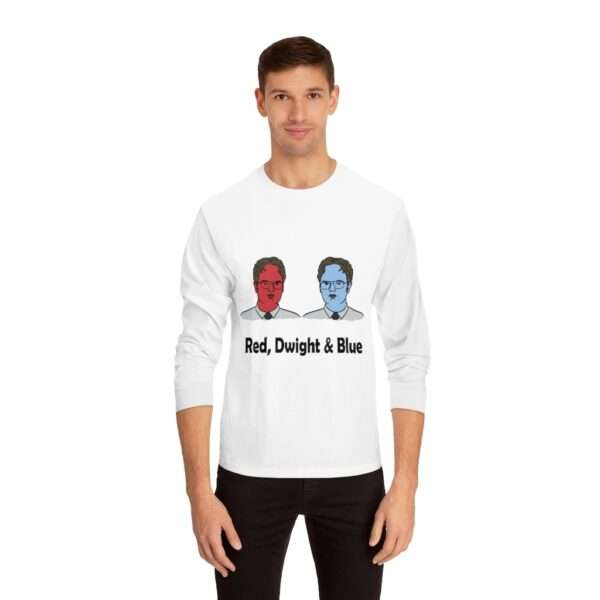 Red, Dwight & Blue Unisex Classic Long Sleeve T-Shirt - Image 3