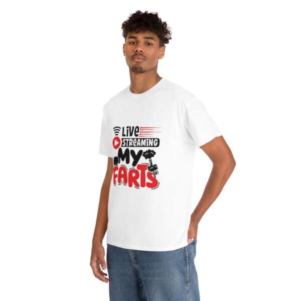 Unisex Heavy Cotton Tee - Live Streaming My Farts - Image 5