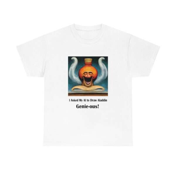 Unisex Heavy Cotton Tee - I Asked My AI to Draw Aladdin – Genie-ous! - Image 2