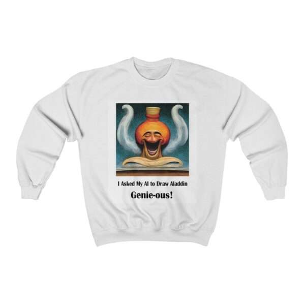 Unisex Heavy Blend™ Crewneck Sweatshirt - I Asked My AI to Draw Aladdin – Genie-ous!