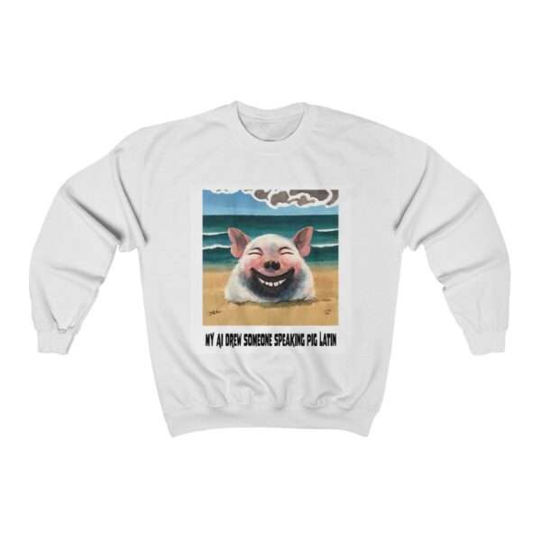 Unisex Heavy Blend™ Crewneck Sweatshirt - My AI Drew Someone Speaking Pig Latin