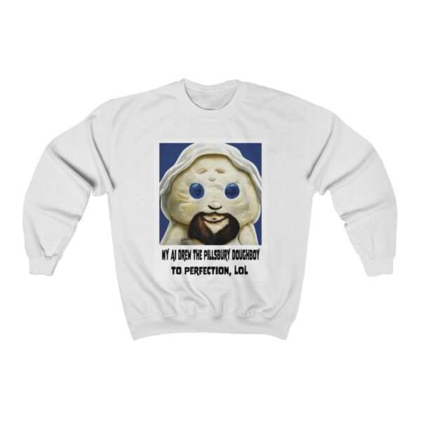 Unisex Heavy Blend™ Crewneck Sweatshirt - My AI Drew the Pillsbury Doughboy to Perfection, LOL