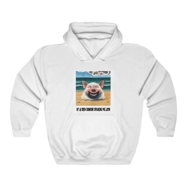 Unisex Heavy Blend™ Hooded Sweatshirt - My AI Drew Someone Speaking Pig Latin