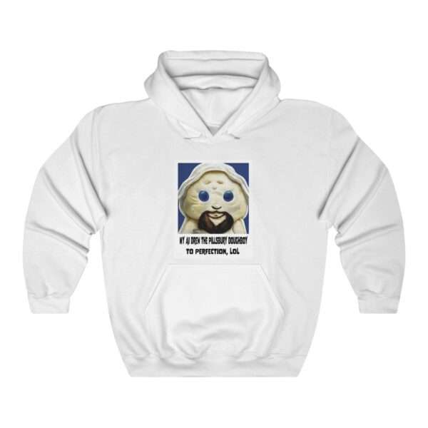 Unisex Heavy Blend™ Hooded Sweatshirt - My AI Drew the Pillsbury Doughboy to Perfection, LOL