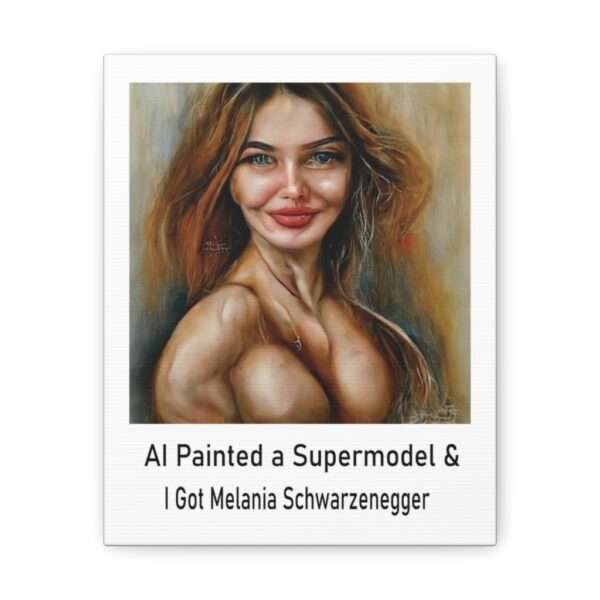 Funny Canvas Art Print Gallery Wrap - AI Painted a Supermodel & I Got Melania Schwarzenegger - Image 6