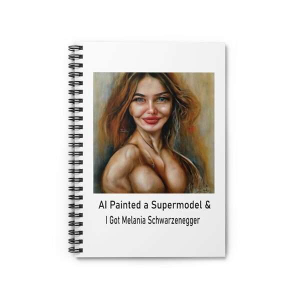 Spiral Notebook - Ruled Line - AI Painted a Supermodel & I Got Melania Schwarzenegger