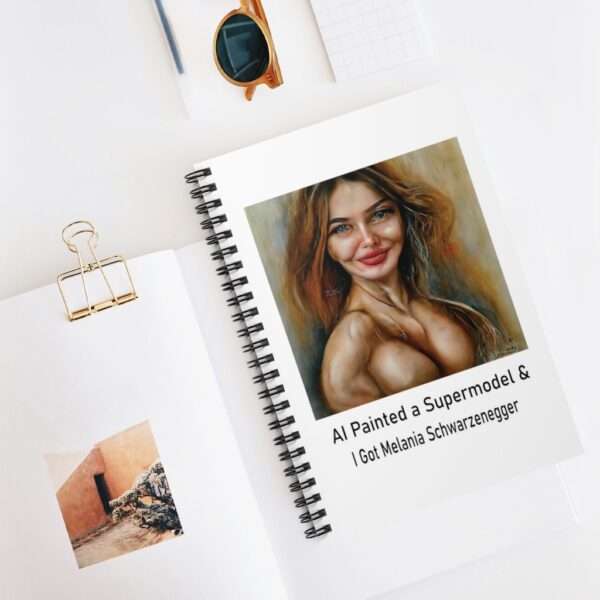 Spiral Notebook - Ruled Line - AI Painted a Supermodel & I Got Melania Schwarzenegger - Image 5