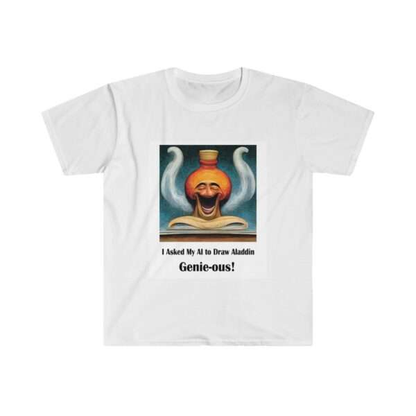 Unisex Softstyle T-Shirt - I Asked My AI to Draw Aladdin – Genie-ous!