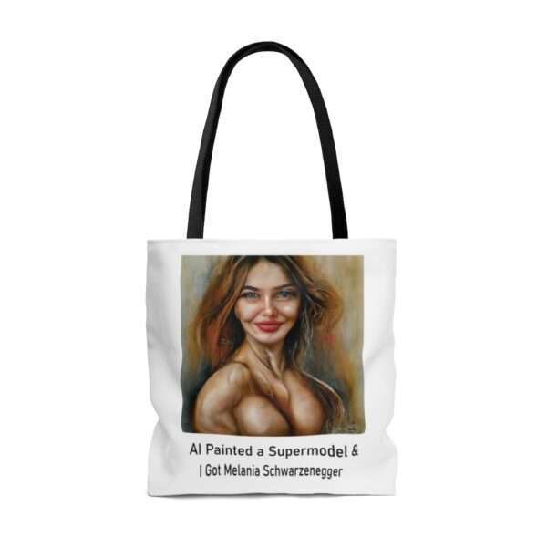 AOP Tote Bag - AI Painted a Supermodel & I Got Melania Schwarzenegger - Image 6