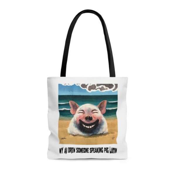 AOP Tote Bag - My AI Drew Someone Speaking Pig Latin