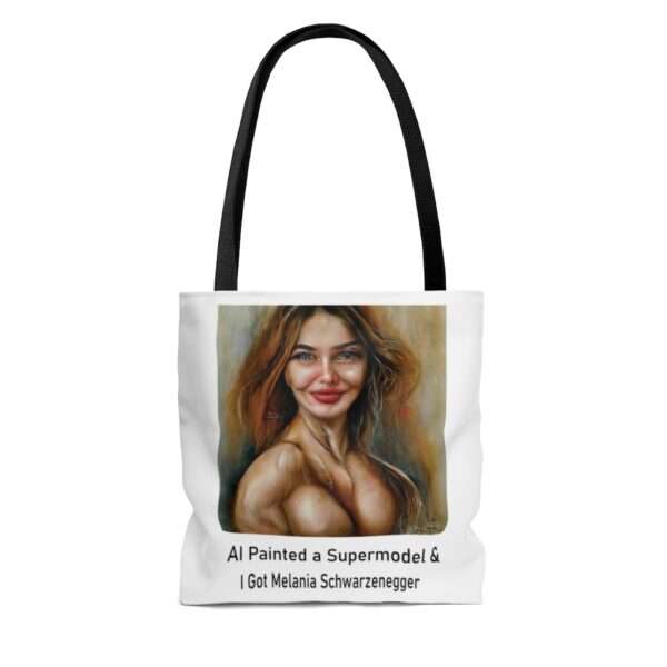 AOP Tote Bag - AI Painted a Supermodel & I Got Melania Schwarzenegger - Image 4