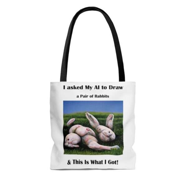 AOP Tote Bag - I Asked My AI to Draw a Pair of Rabbits & This Is What I Got! - Image 4