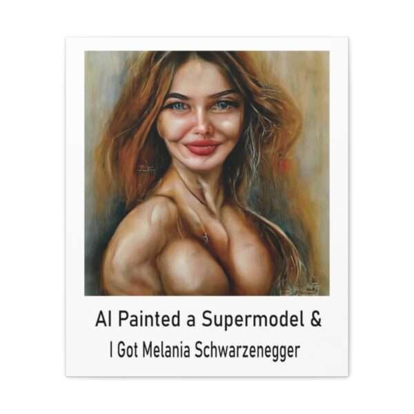 Funny Canvas Art Print Gallery Wrap - AI Painted a Supermodel & I Got Melania Schwarzenegger - Image 46